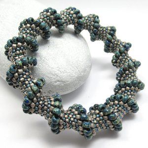 Spiral beadwoven bracelet